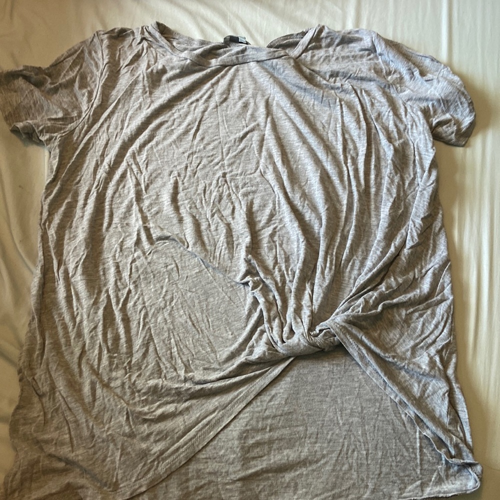 Grey tied shirt
